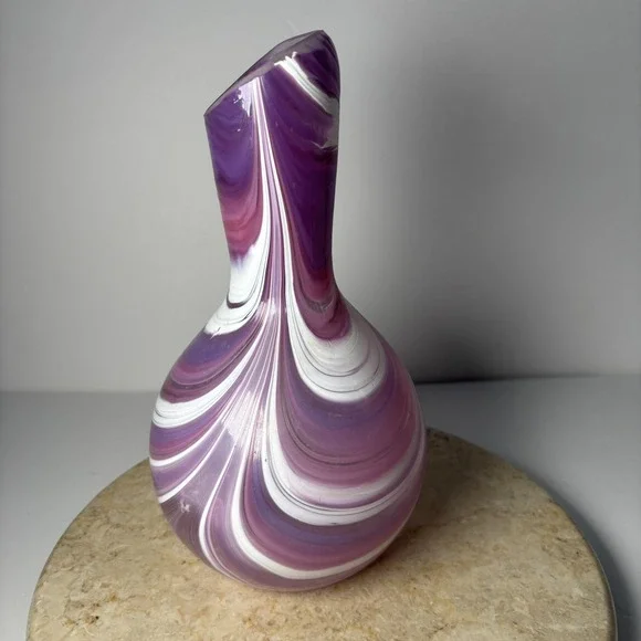 Purple Dorotheenhütte Wolfach Vintage Unikat Reine Handarbeit Glass Vase Germany